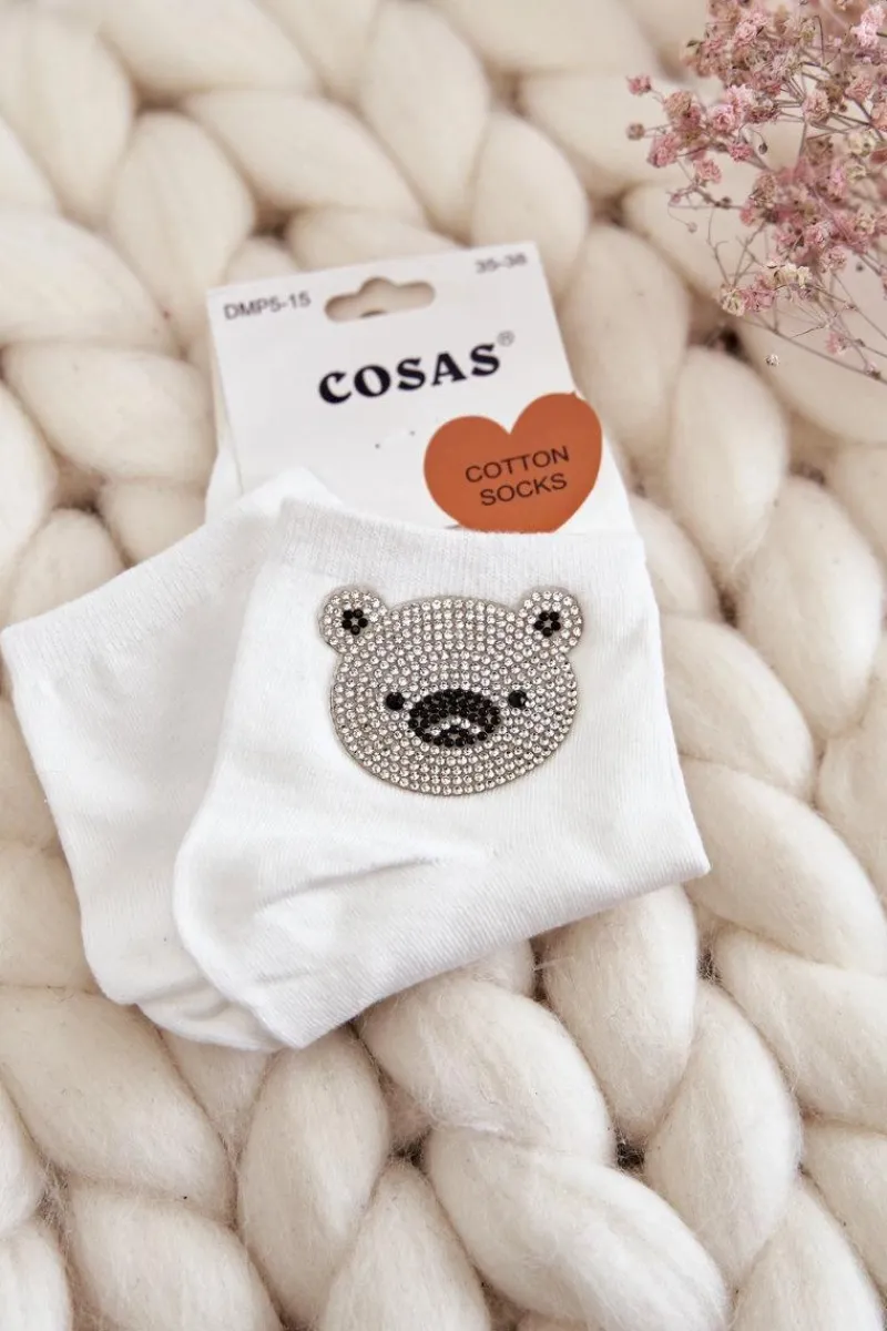 Discount Damskie Bawełniane Skarpetki Z Misiem Białe Skarpetki|Skarpetki