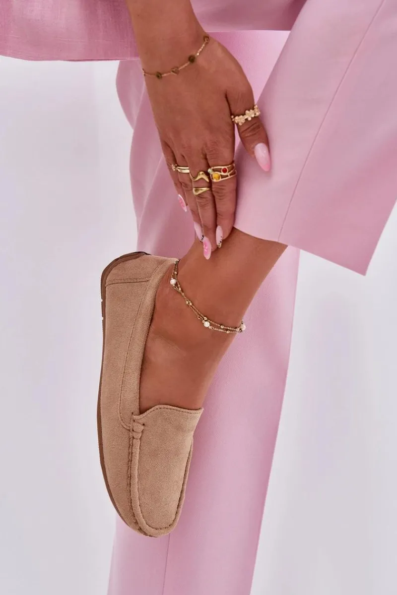 New Damskie Beżowe Mokasyny Lekkie Zamsz Morreno II gat. Damskie Loafersy Damskie|Mokasyny Damskie Zamszowe