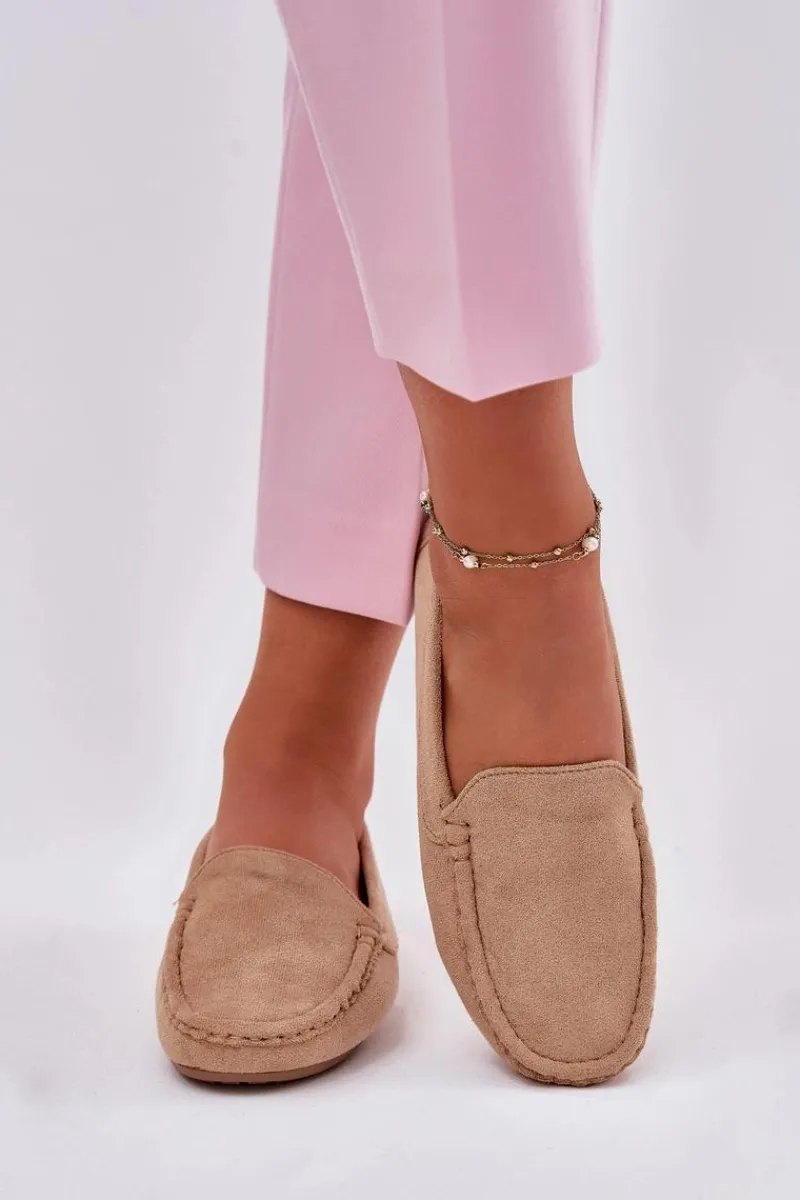 New Damskie Beżowe Mokasyny Lekkie Zamsz Morreno II gat. Damskie Loafersy Damskie|Mokasyny Damskie Zamszowe