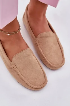 New Damskie Beżowe Mokasyny Lekkie Zamsz Morreno II gat. Damskie Loafersy Damskie|Mokasyny Damskie Zamszowe