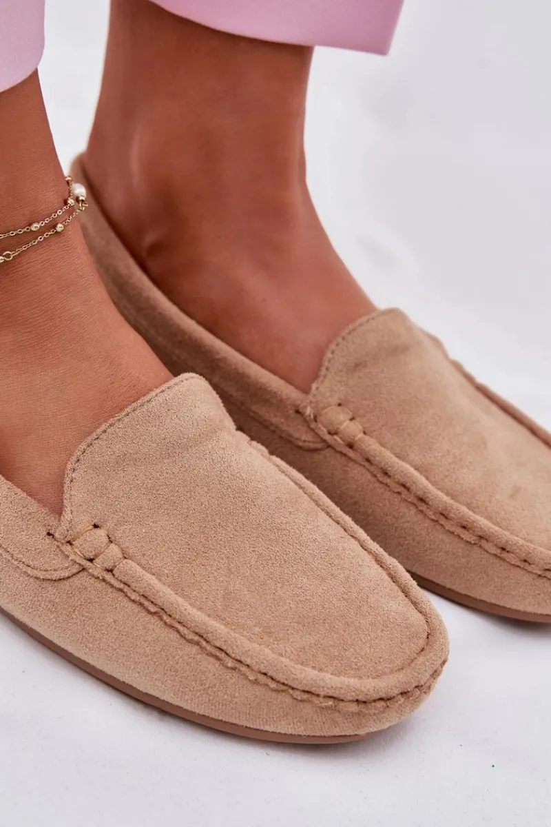 New Damskie Beżowe Mokasyny Lekkie Zamsz Morreno II gat. Damskie Loafersy Damskie|Mokasyny Damskie Zamszowe