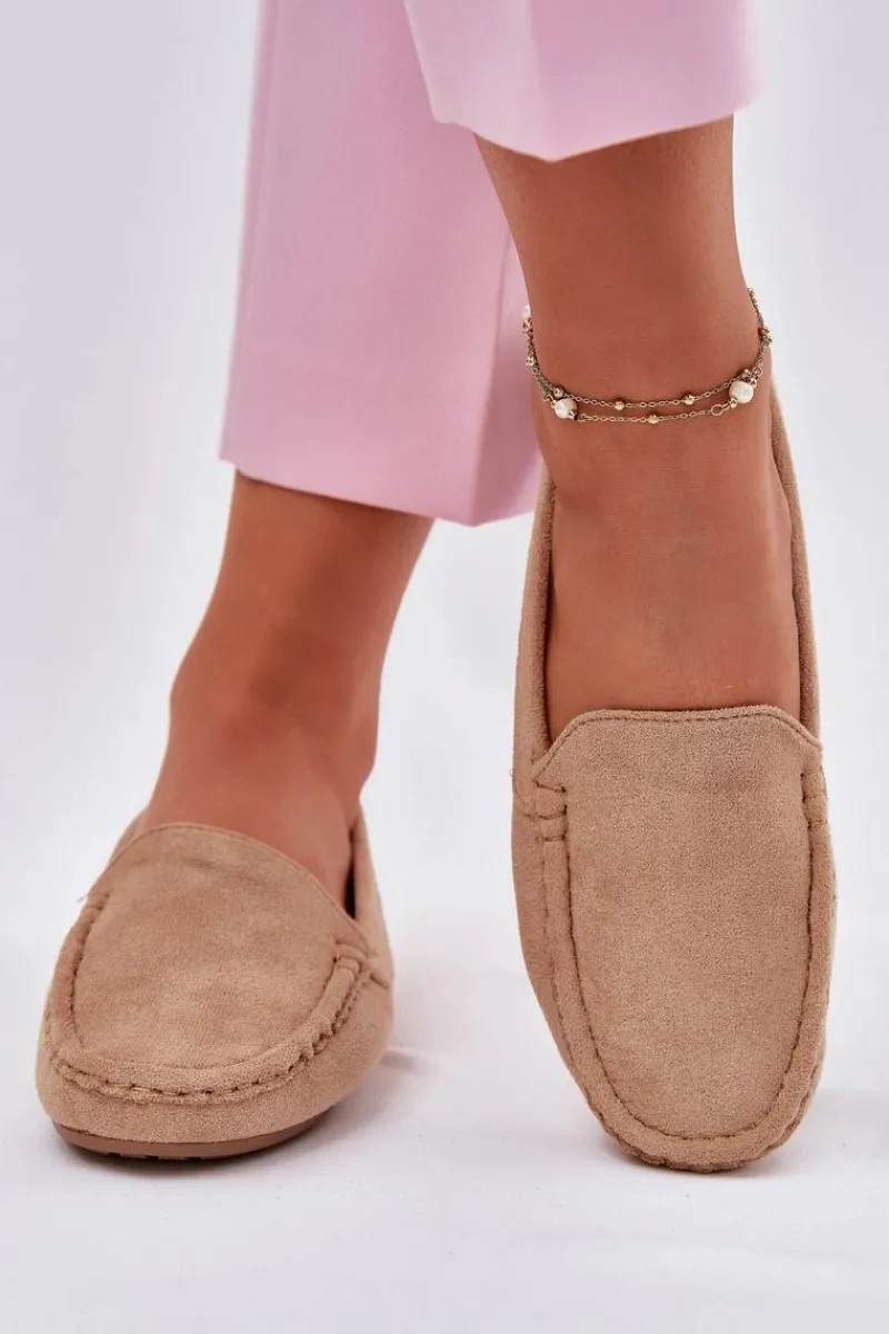 New Damskie Beżowe Mokasyny Lekkie Zamsz Morreno II gat. Damskie Loafersy Damskie|Mokasyny Damskie Zamszowe