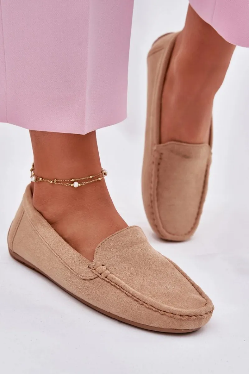 New Damskie Beżowe Mokasyny Lekkie Zamsz Morreno II gat. Damskie Loafersy Damskie|Mokasyny Damskie Zamszowe