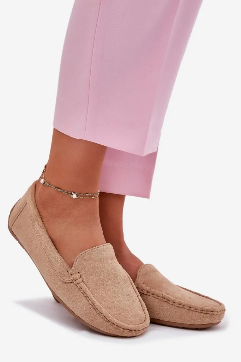 New Damskie Beżowe Mokasyny Lekkie Zamsz Morreno II gat. Damskie Loafersy Damskie|Mokasyny Damskie Zamszowe
