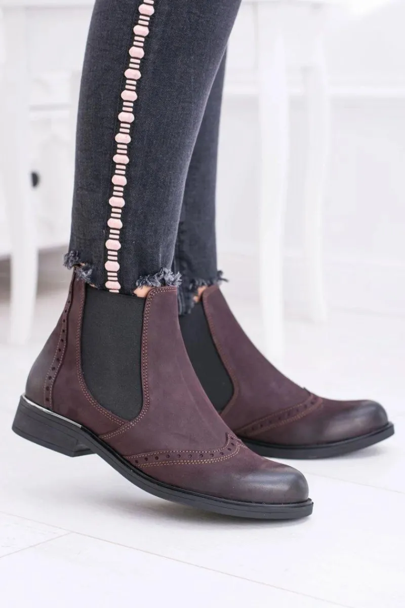 Best Boto Damskie Bordowe Skórzane Sztyblety Fields