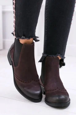 Best Boto Damskie Bordowe Skórzane Sztyblety Fields