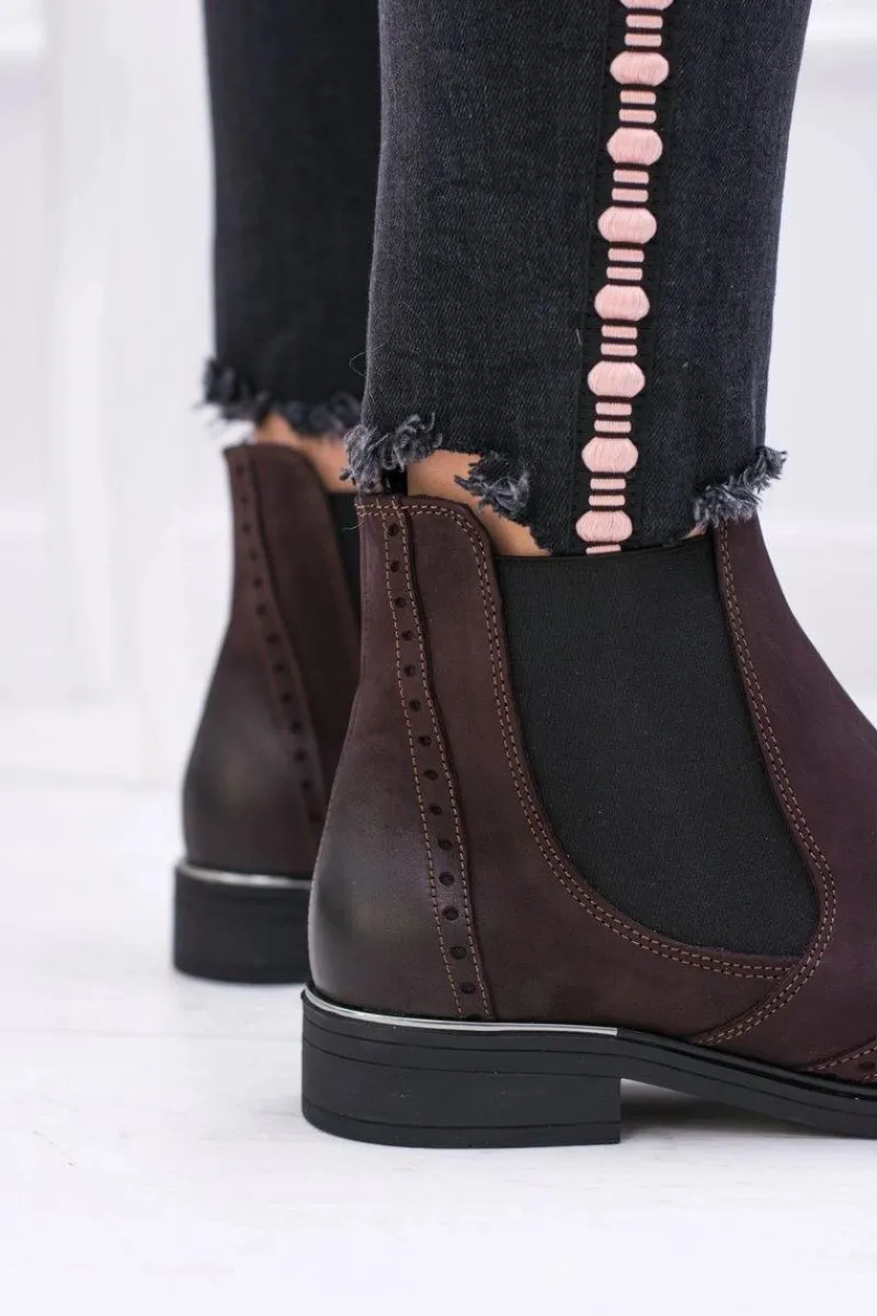 Best Boto Damskie Bordowe Skórzane Sztyblety Fields