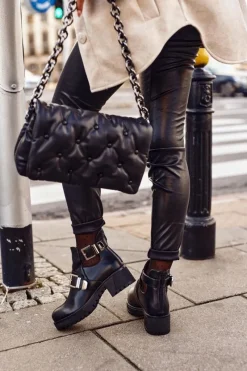 Clearance Boto Damskie Botki Czarne Klamry Frago