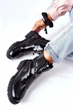 Sale Damskie Botki Czarne Trapery Nobleford Damskie Damskie Trapery|Czarne Botki