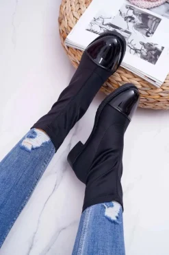 Botki Wiosenne|Botki Na Słupku>Boto Damskie Botki Elastyczne Czarne Beat