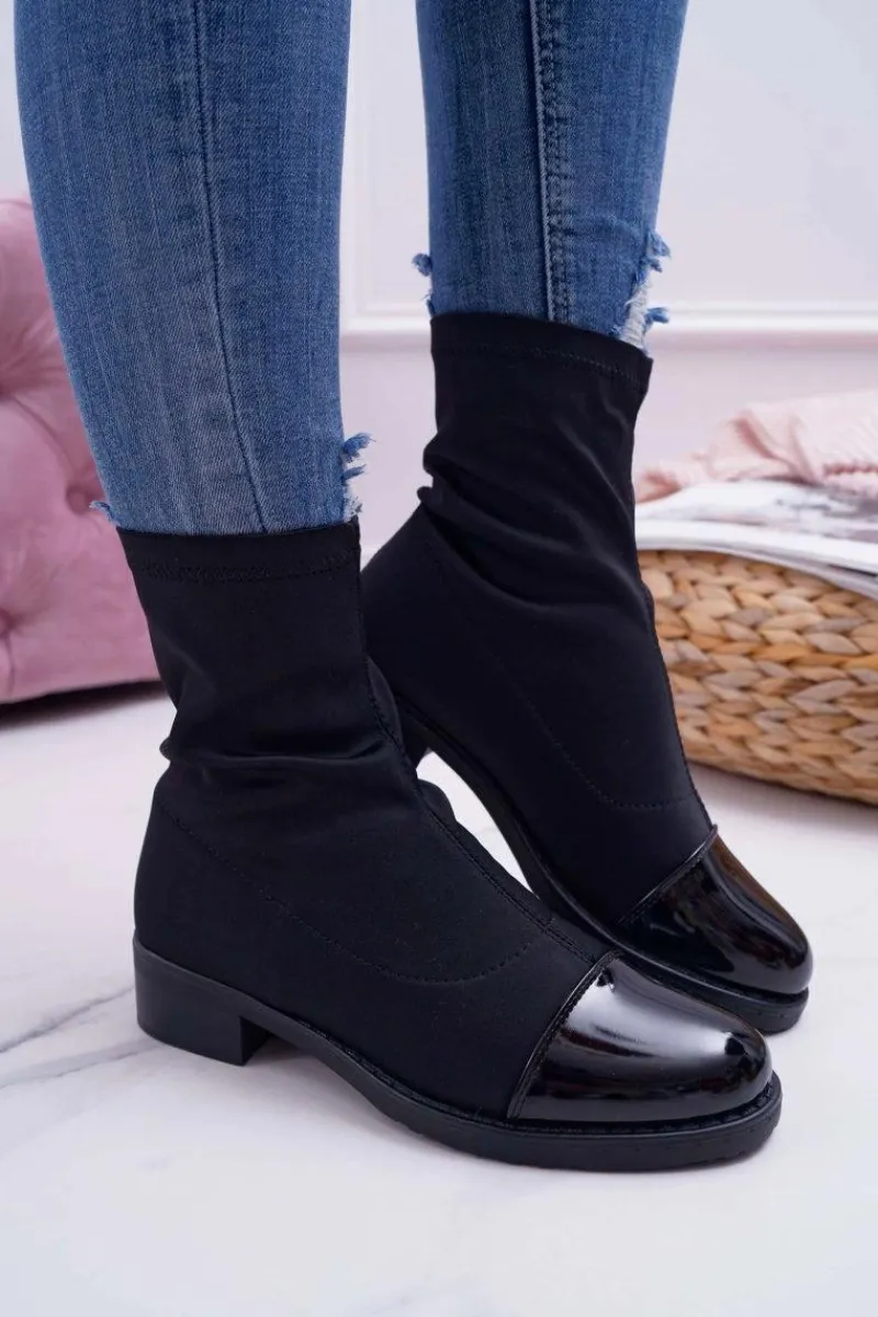 Botki Wiosenne|Botki Na Słupku>Boto Damskie Botki Elastyczne Czarne Beat