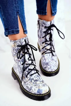 Best Maciejka Damskie Botki Glany Workery Wielokolorowe 01609-39/00-6