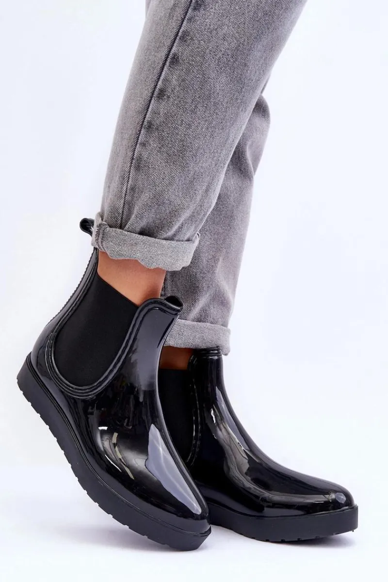 Hot Damskie Botki Kalosze Czarne Deila Damskie Kalosze Damskie|Botki Wiosenne