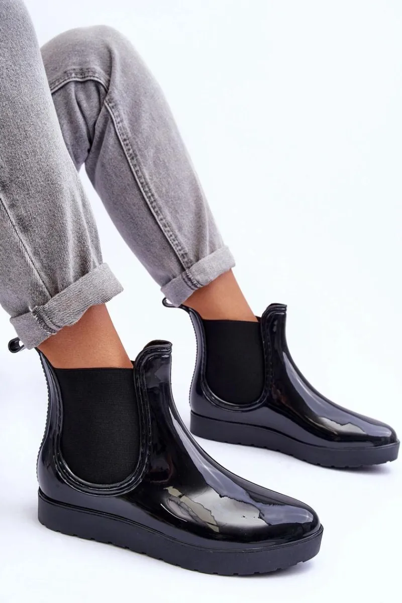 Hot Damskie Botki Kalosze Czarne Deila Damskie Kalosze Damskie|Botki Wiosenne