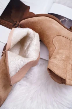 Botki Zimowe Damskie|Brązowe I Beżowe Botki><noscript><img width=