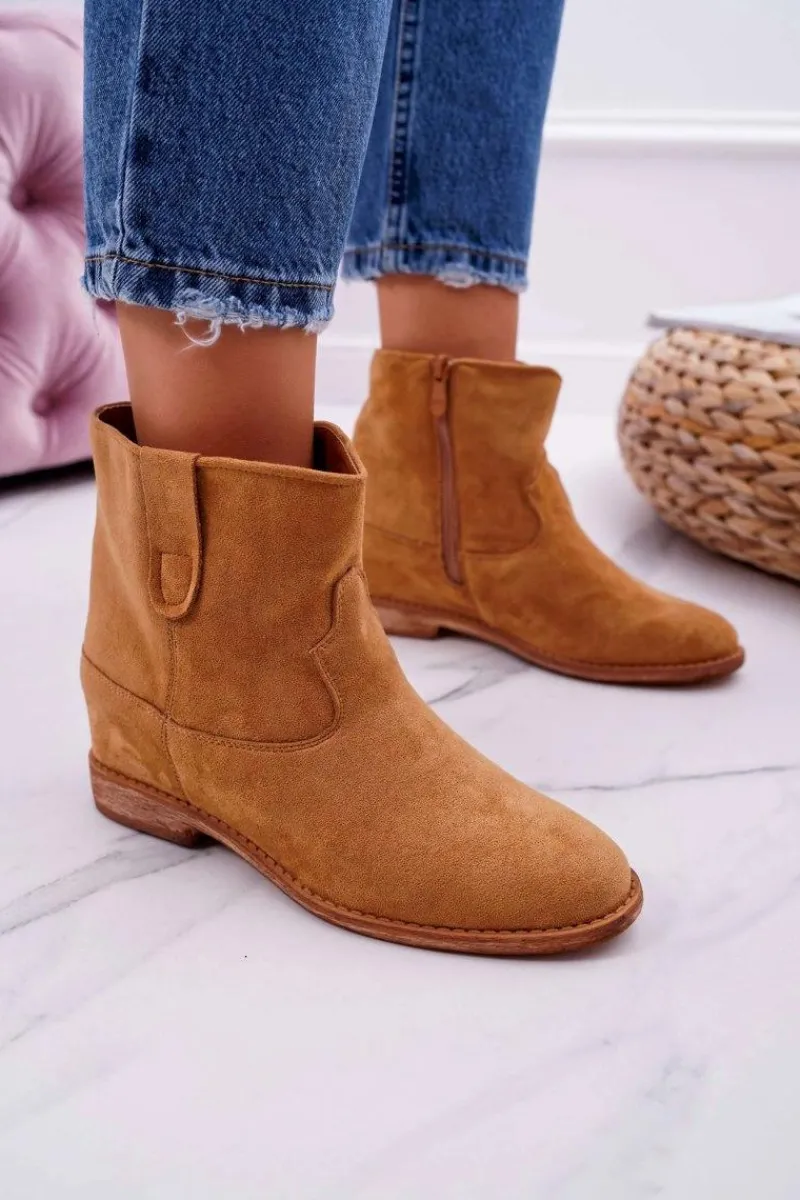Discount Boto Damskie Botki Na Koturnie Camel Evana