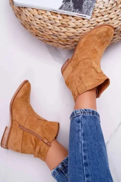 Discount Boto Damskie Botki Na Koturnie Camel Evana