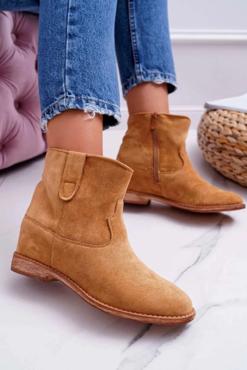 Discount Boto Damskie Botki Na Koturnie Camel Evana