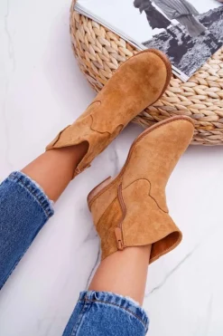 Discount Boto Damskie Botki Na Koturnie Camel Evana