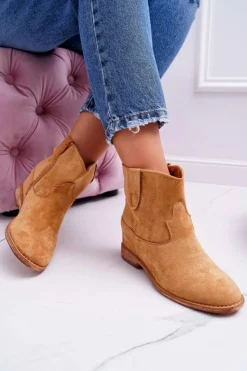 Discount Boto Damskie Botki Na Koturnie Camel Evana