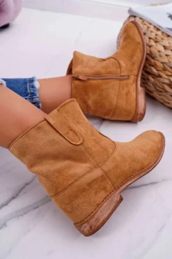 Discount Boto Damskie Botki Na Koturnie Camel Evana