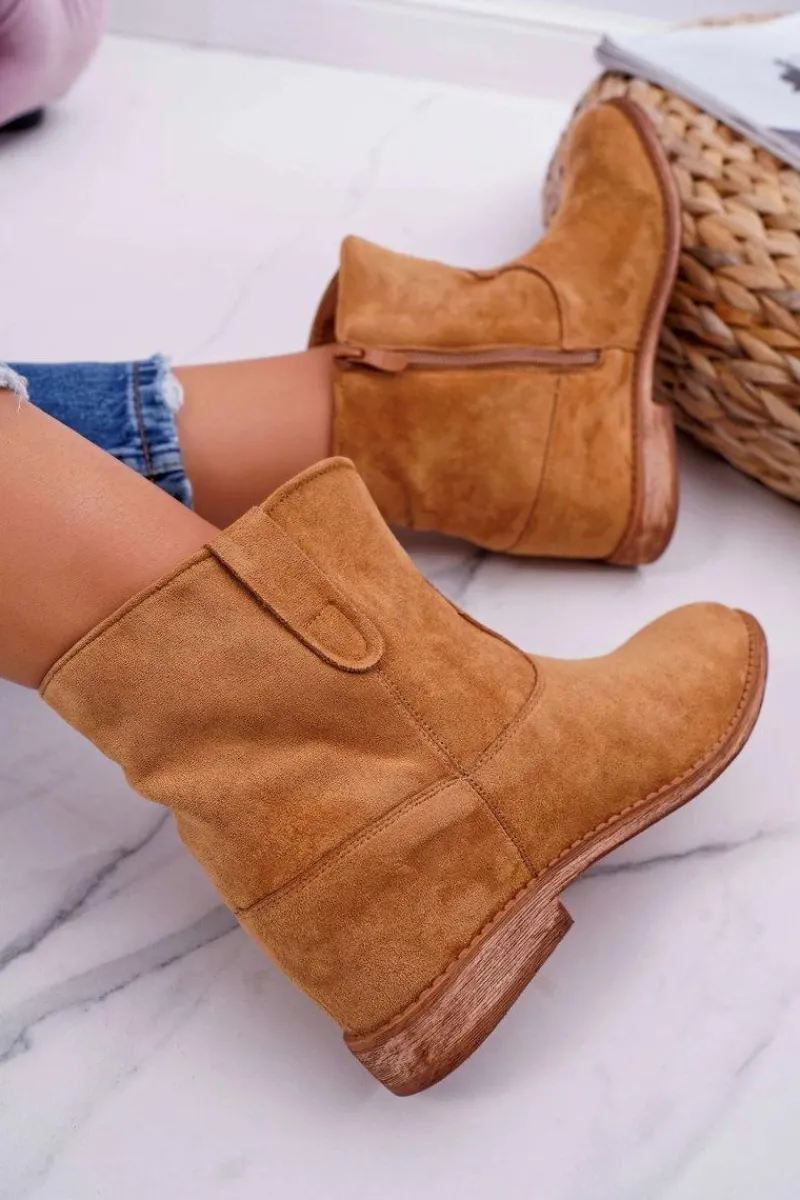 Discount Boto Damskie Botki Na Koturnie Camel Evana
