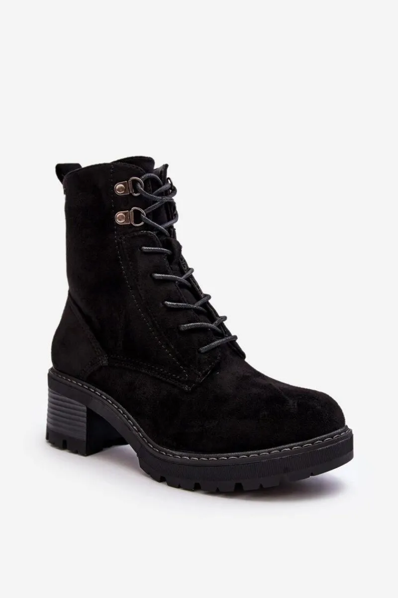 Clearance Damskie Botki Na Niskim Obcasie Sznurowane Czarne Adinail Damskie Botki Ocieplane|Brązowe I Beżowe Botki