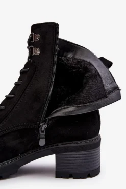 Clearance Damskie Botki Na Niskim Obcasie Sznurowane Czarne Adinail Damskie Botki Ocieplane|Brązowe I Beżowe Botki