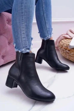 Botki Na Słupku|Botki Zimowe Damskie>Boto Damskie Botki Na Obcasie Ocieplane Czarne Fiorelli