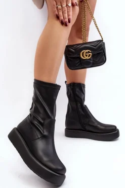 Czarne Botki|Botki Płaskie><noscript><img width=