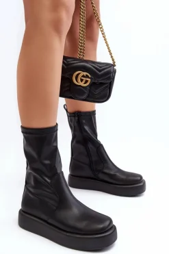 Czarne Botki|Botki Płaskie><noscript><img width=