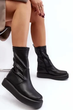 Czarne Botki|Botki Płaskie><noscript><img width=