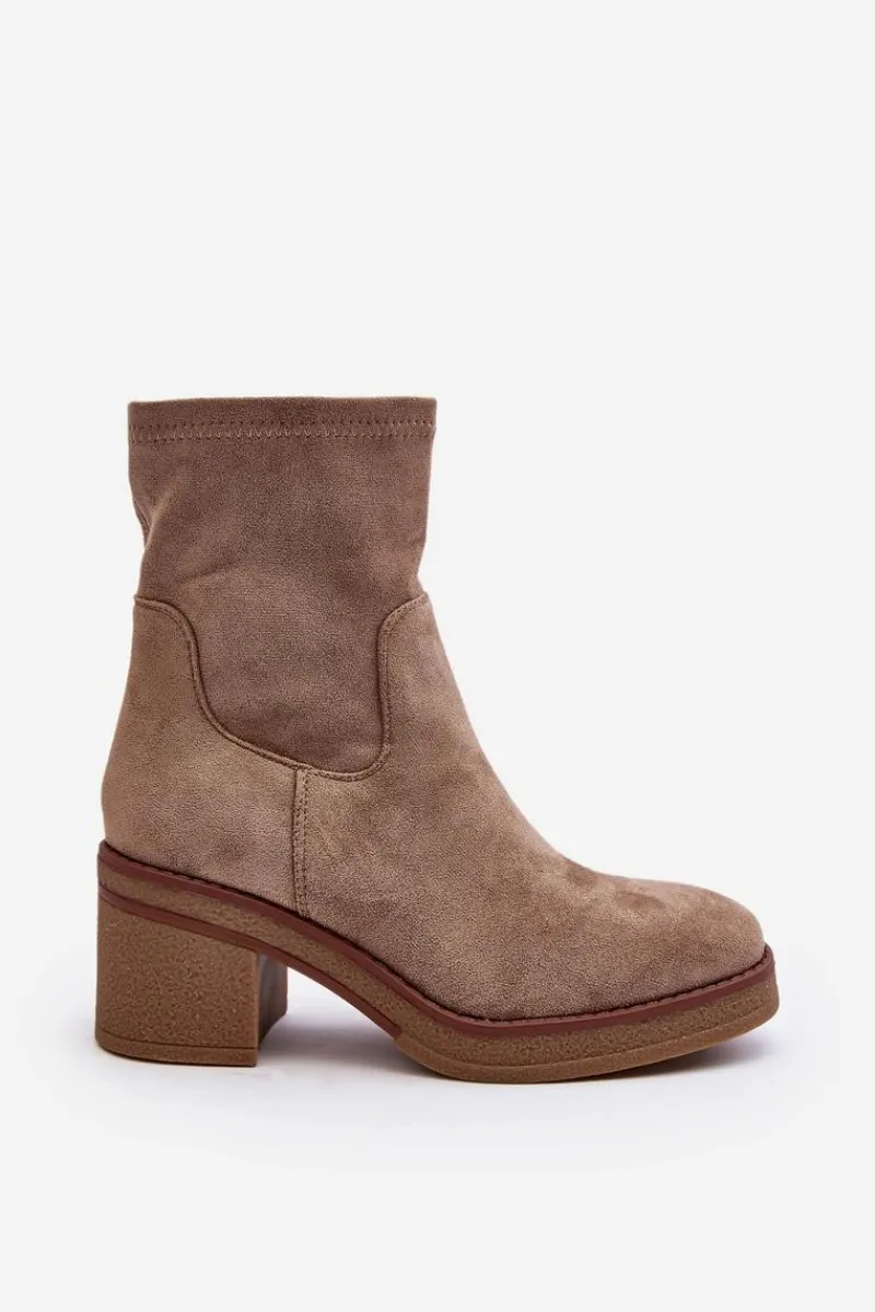 Discount Damskie Botki Na Słupku Beżowe Argastis Damskie Botki Ocieplane|Brązowe I Beżowe Botki