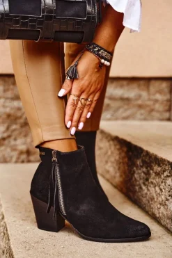 Botki Na Słupku|Czarne Botki>Big Star Shoes Damskie Botki Na Słupku Big Star Czarne GG274362