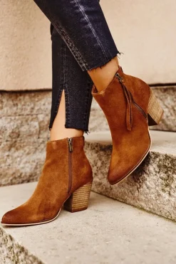 New Damskie Botki Na Słupku Big Star Camel GG274364 Damskie Botki Na Słupku|Brązowe I Beżowe Botki