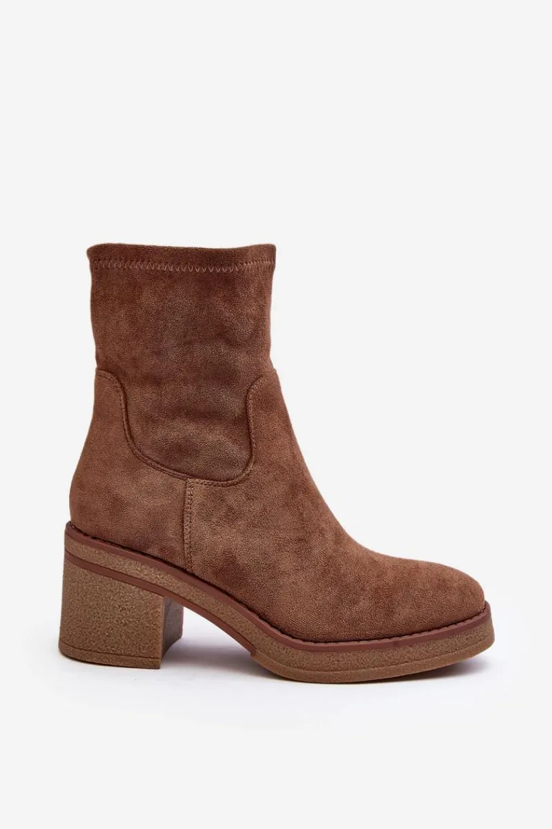 Clearance Damskie Botki Na Słupku Brązowe Argastis Damskie Botki Ocieplane|Brązowe I Beżowe Botki