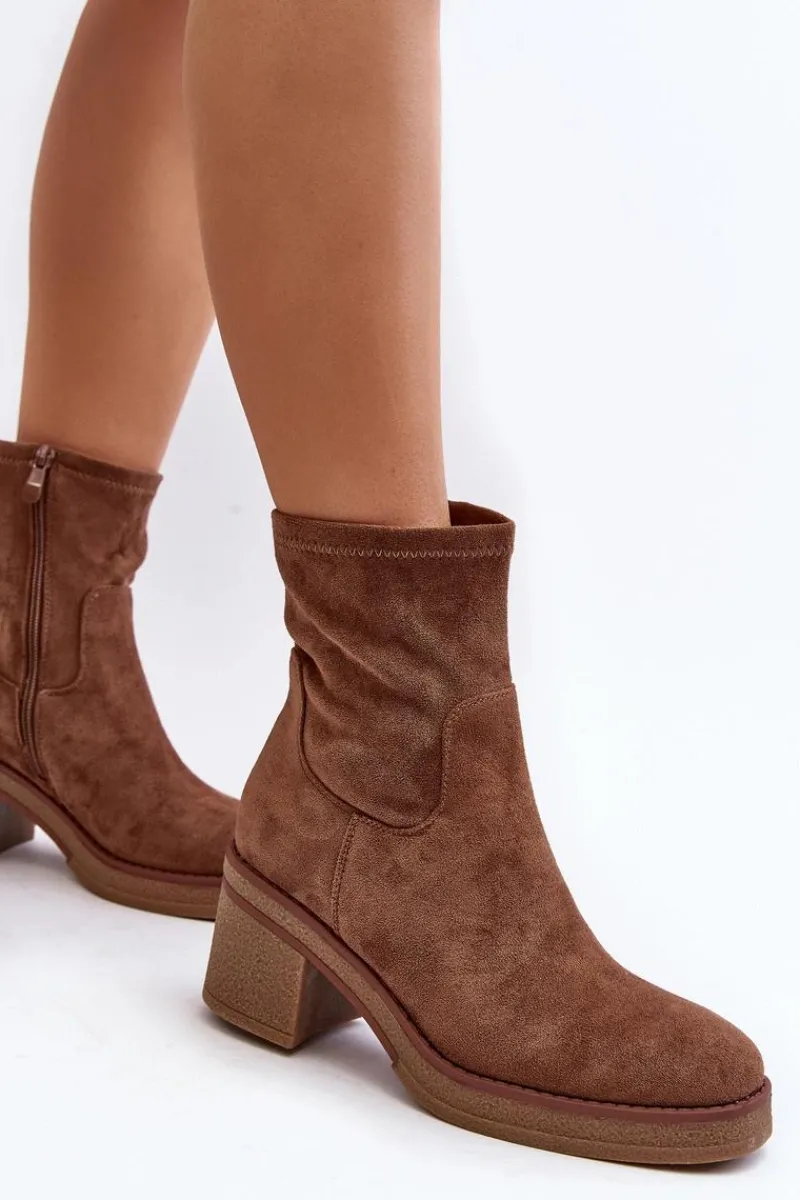 Clearance Damskie Botki Na Słupku Brązowe Argastis Damskie Botki Ocieplane|Brązowe I Beżowe Botki