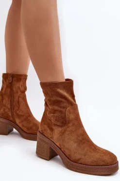 Botki Ocieplane|Brązowe I Beżowe Botki><noscript><img width=