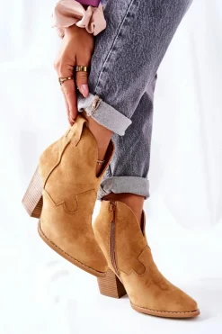 Boto Damskie Botki Na Słupku Camel Meronet