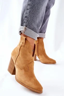 Boto Damskie Botki Na Słupku Camel Meronet