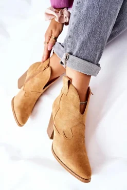 Boto Damskie Botki Na Słupku Camel Meronet