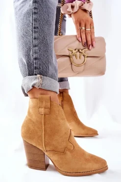 Boto Damskie Botki Na Słupku Camel Meronet