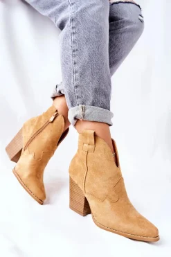 Boto Damskie Botki Na Słupku Camel Meronet