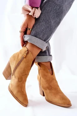 Boto Damskie Botki Na Słupku Camel Meronet