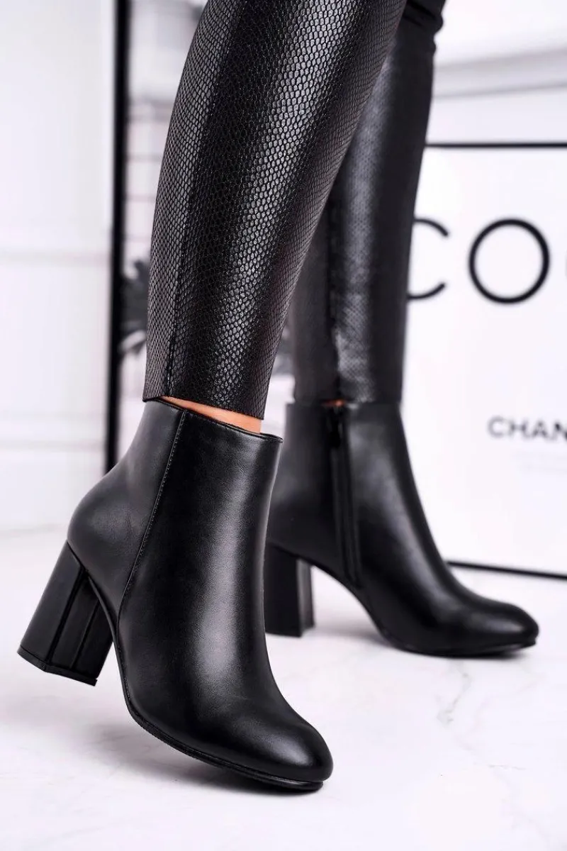 Botki Na Słupku|Czarne Botki>Boto Damskie Botki Na Słupku Czarne Gun