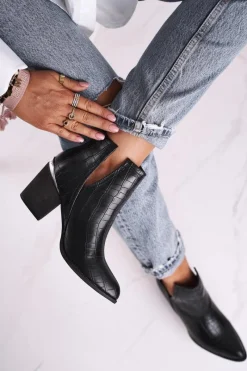 Botki Na Słupku|Czarne Botki>Boto Damskie Botki Na Słupku Czarne Ruben