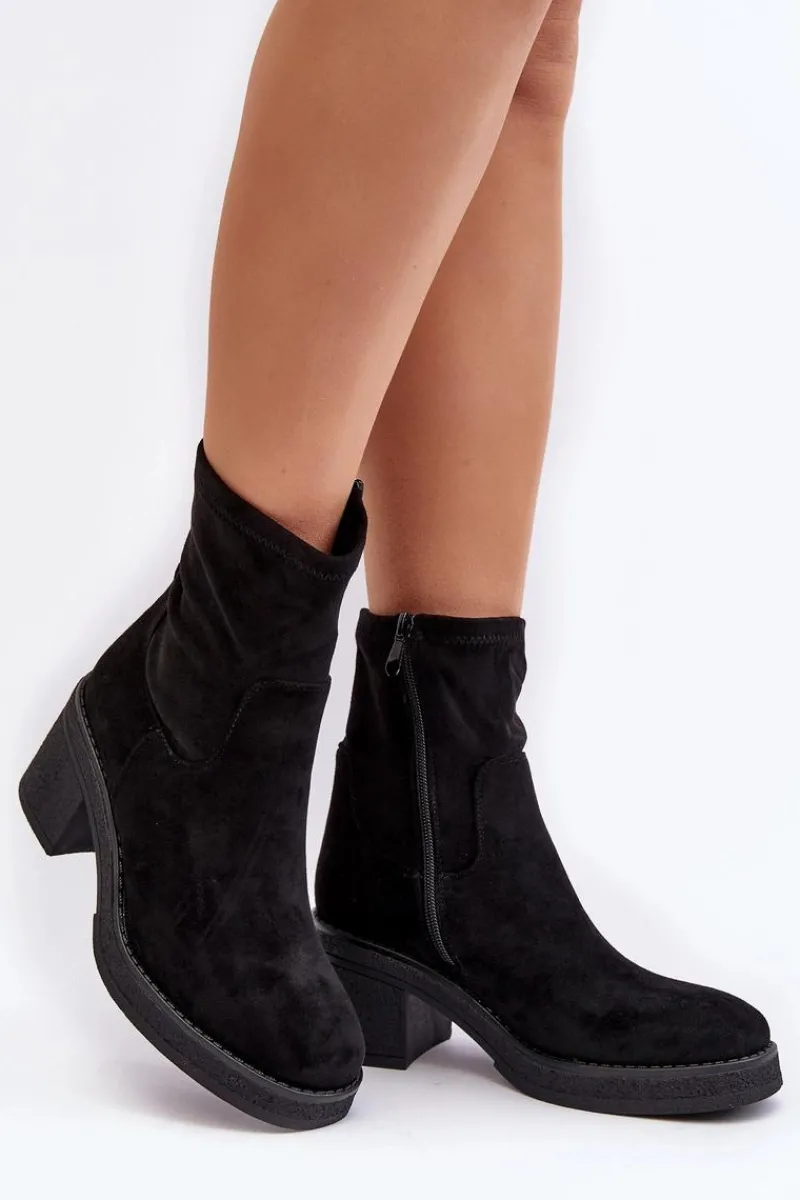 Hot Boto Damskie Botki Na Słupku Czarne Argastis Czarny