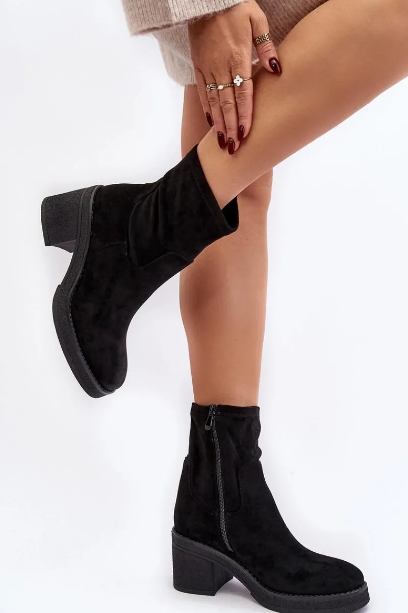 Hot Boto Damskie Botki Na Słupku Czarne Argastis Czarny