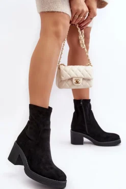 Hot Boto Damskie Botki Na Słupku Czarne Argastis Czarny