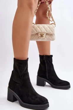 Hot Boto Damskie Botki Na Słupku Czarne Argastis Czarny